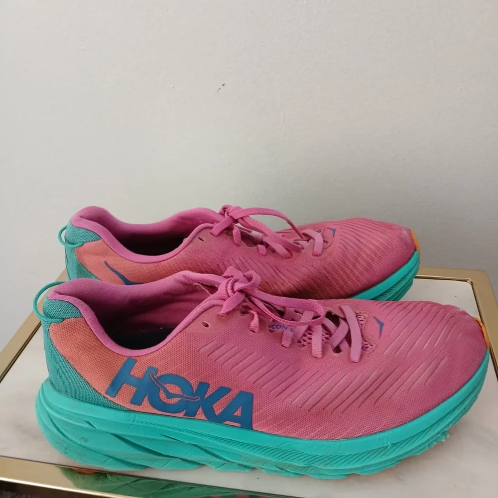 Hoka Running Shoes Pink Teal Women’s Size 10.5.
